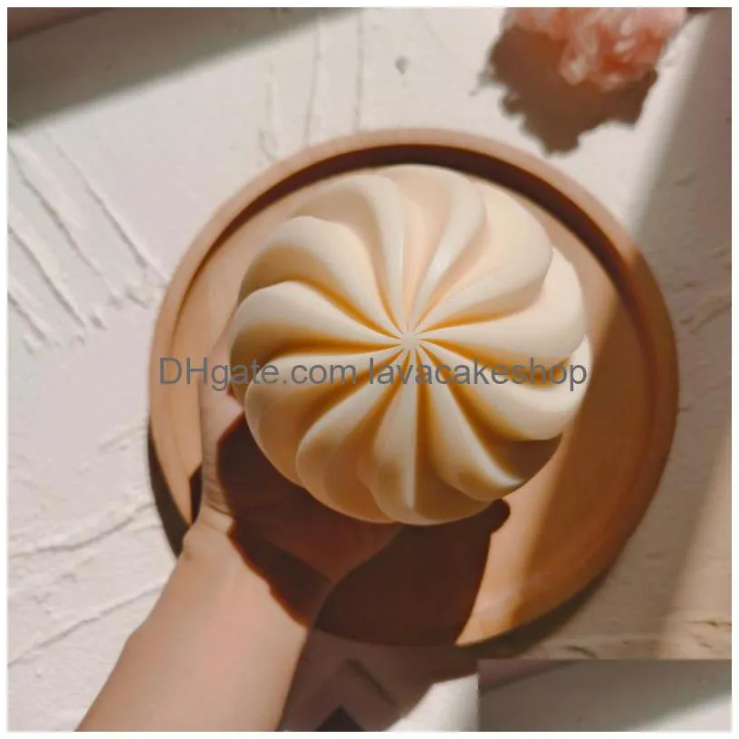 swirl ball candle mold geometric sphere spiral silicone molds unique wavy modern twirl round candles mould 220531