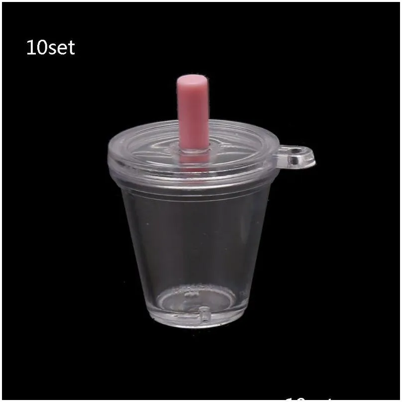 jewelry components 10pcs mini frappuccino cup coffee cup dollhouse miniature simulation plastic cake cream cups keychain making