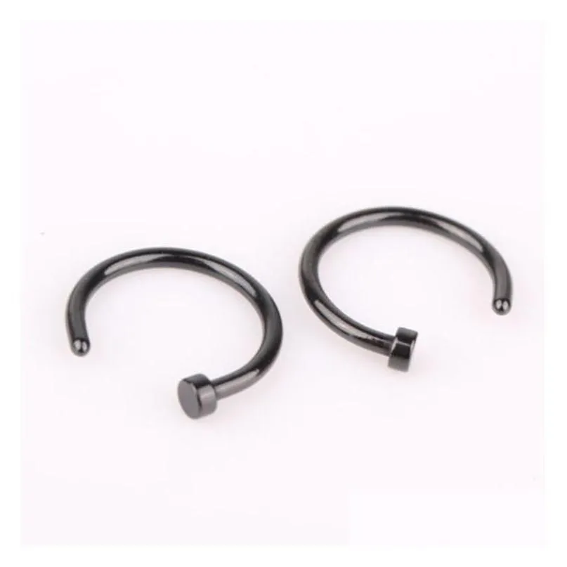 316l stainless steel nose rings body piercing jewelry fashion women open hoop nose rings earring studs non piercing rings