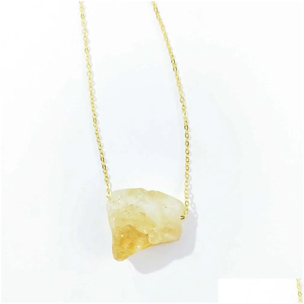 pendants ornaments irregular natural large raw stone crystal pendant necklace miscellaneous stone gold necklace