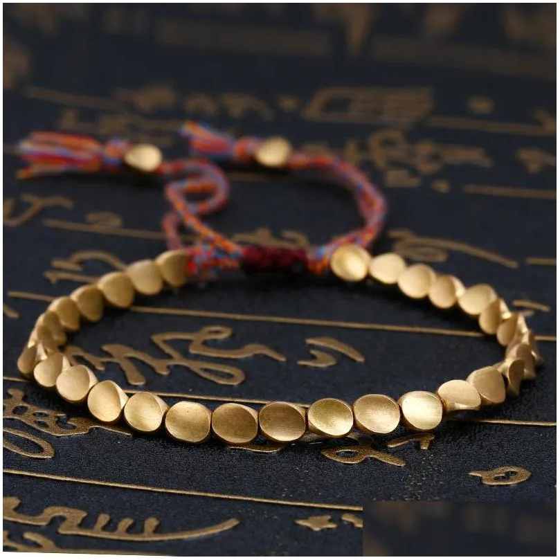 tibetan copper bead bracelet strands jewelry wholesale bracelets handmade braided bracelets adjustable