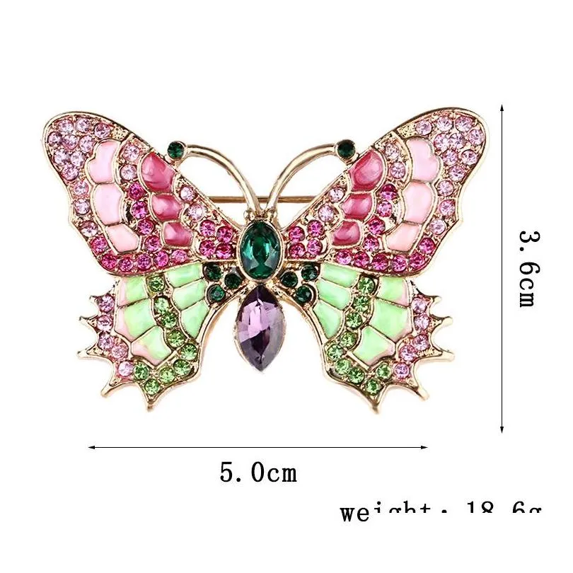 pink rhinestone vintage jewelry large enamel butterfly brooches brooch wedding brooch insect hijab pin brooches for women