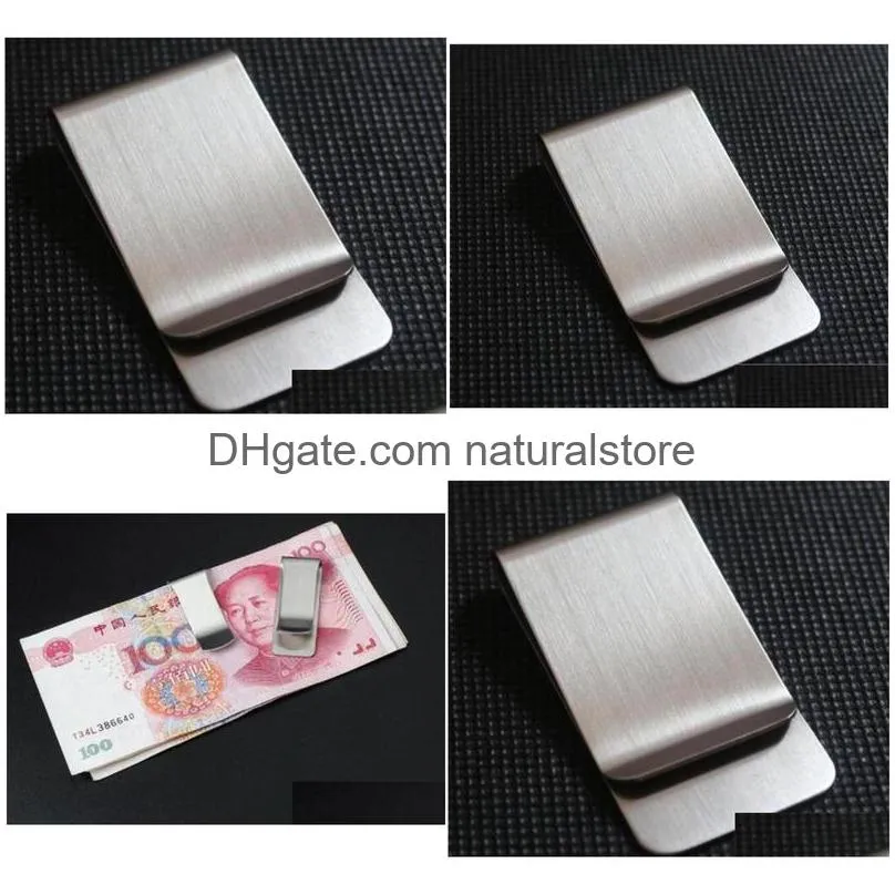 creative portable stainless steel money clip cash clamp holder metal money holder for mens gift durable wallet purse for pocket