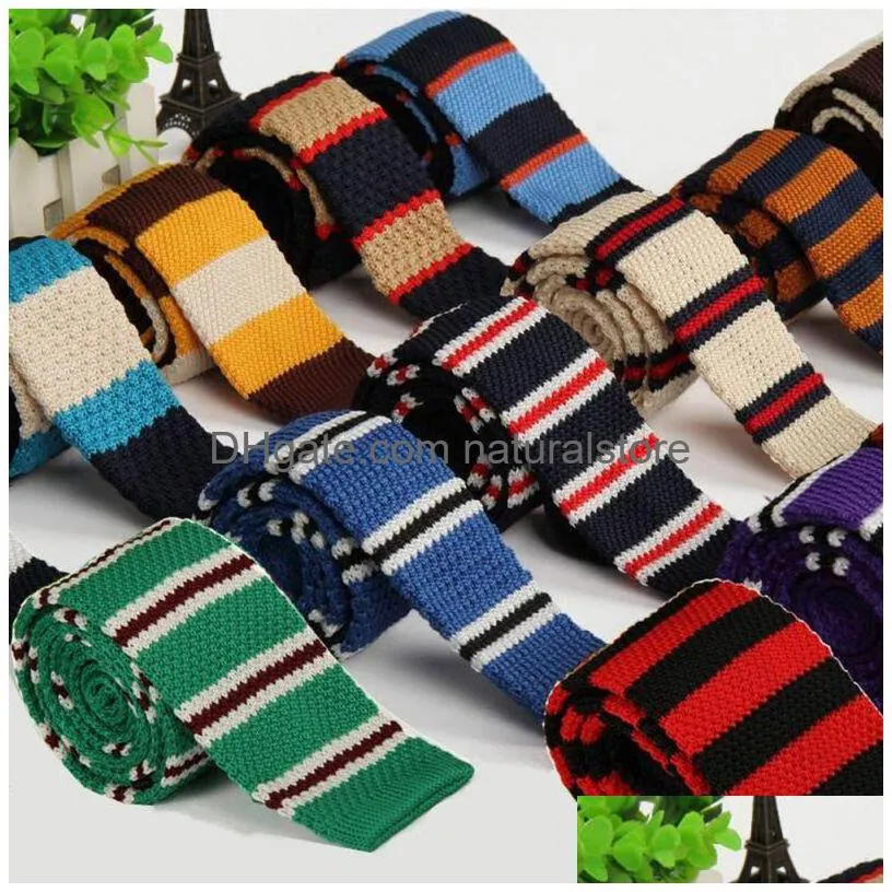 new fashion neckties style men boys knitted tie necktie narrow slim skinny knit woven long neck tie slim ties for men