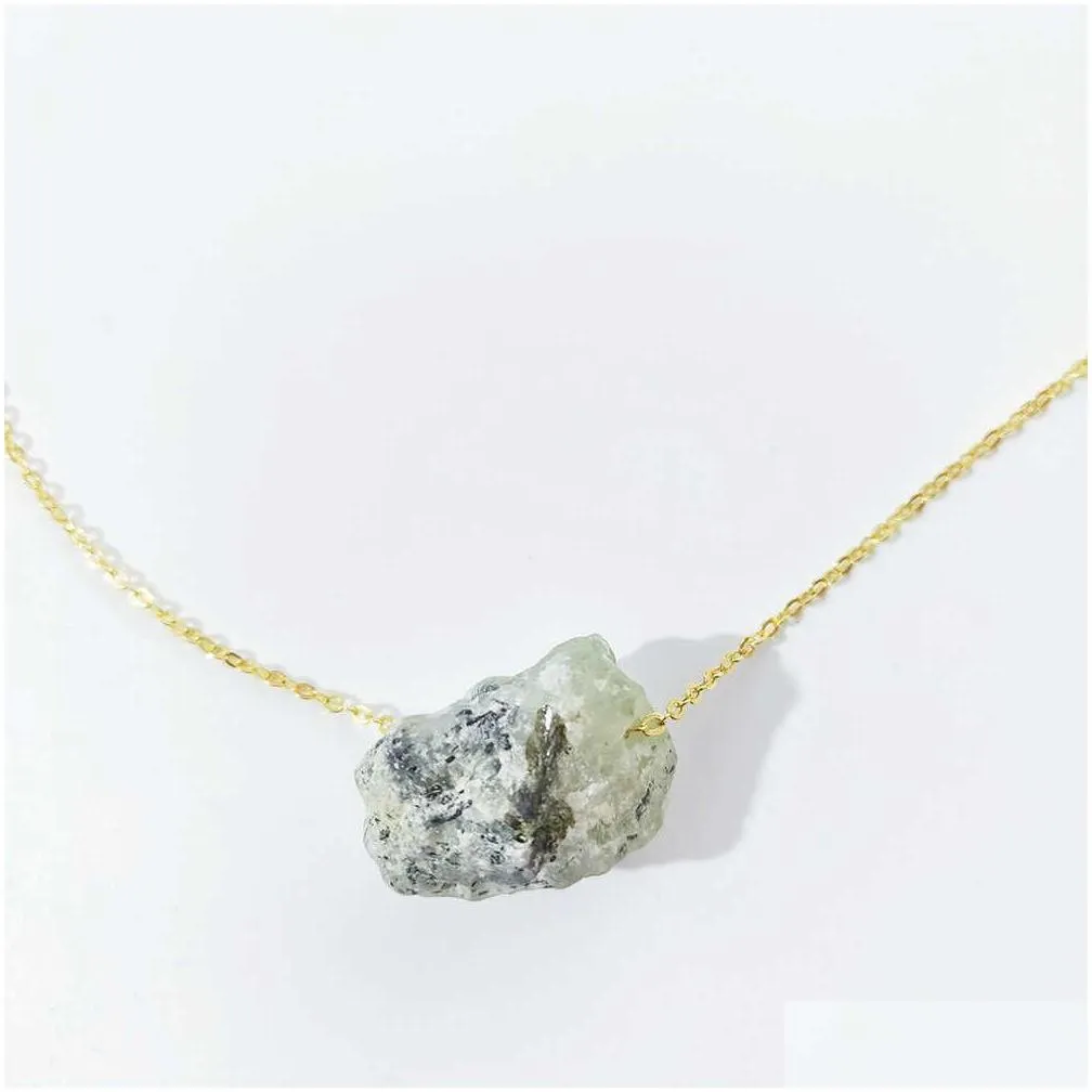 pendants ornaments irregular natural large raw stone crystal pendant necklace miscellaneous stone gold necklace