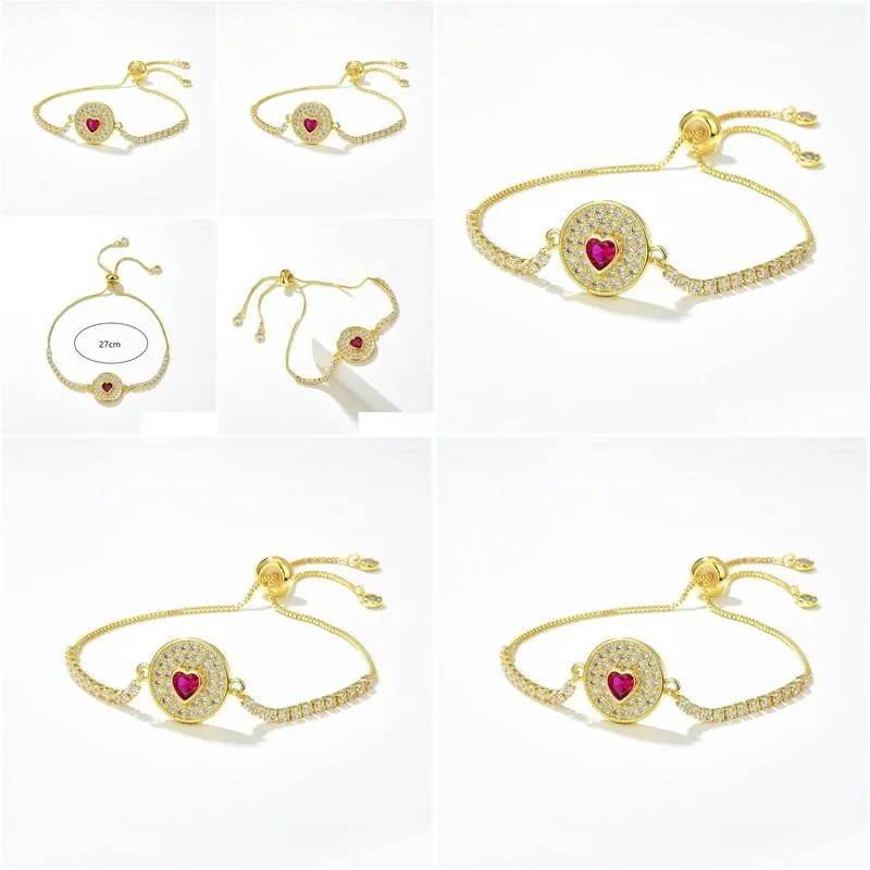 charm bracelets 5pcs fashion valentines day gift gold 18k chain bracelet with heart shape lover adjustable