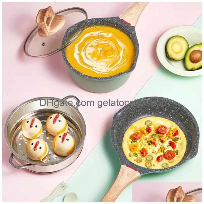 pans kitchen high quality aluminum material frying pan milk and fried steak pots