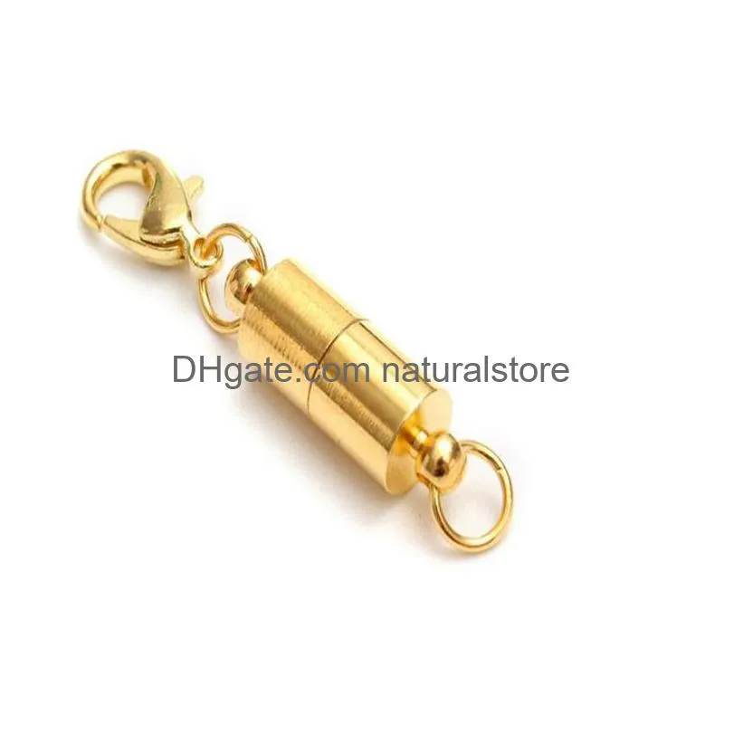 newest silver/gold plated magnetic magnet necklace clasps cylinder shaped clasps for necklace bracelet jewelry diy