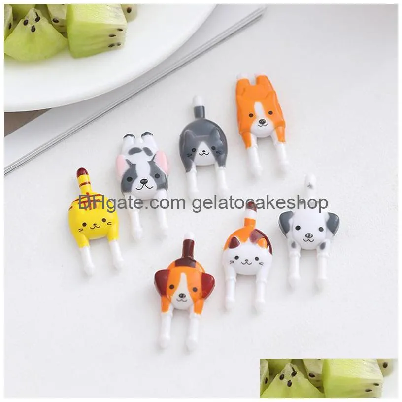 forks 650pcs animal fruit fork grade plastic mini cartoon kids cake toothpick bento lunch accessories party decor