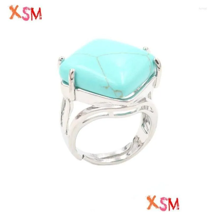 wedding rings xinshangmie fashion resizable ring natural rhomboid red stone rose quartzs lapis lazuli for women reiki jewelry gift 1