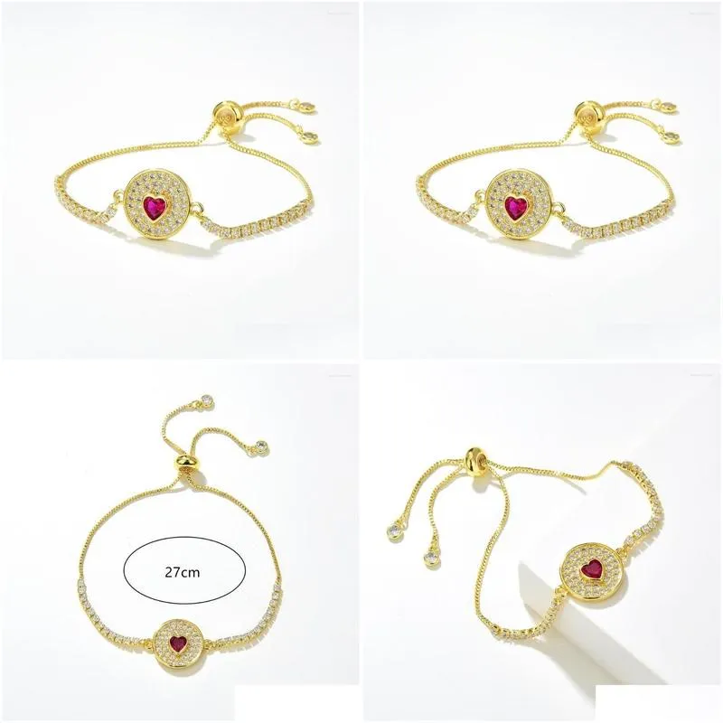 charm bracelets 5pcs fashion valentines day gift gold 18k chain bracelet with heart shape lover adjustable