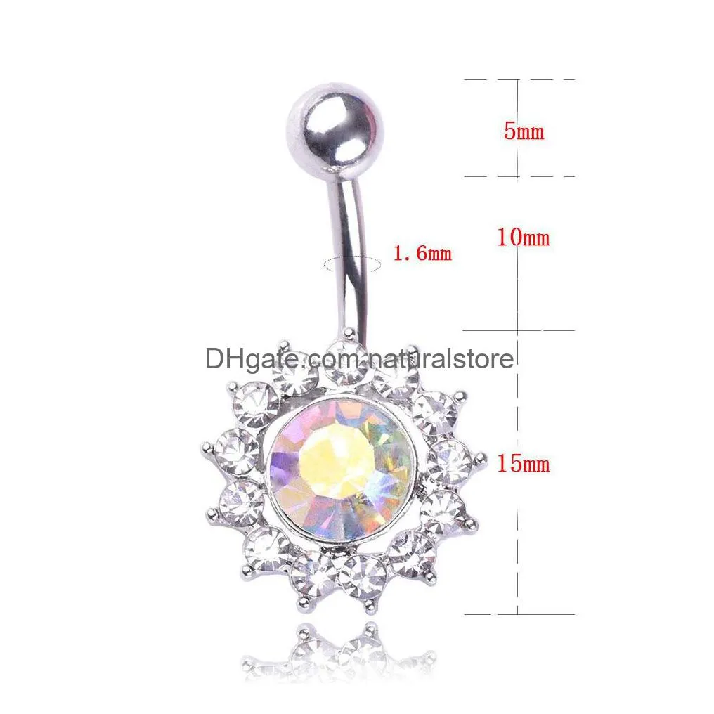 sexy wasit belly dance crystal body jewelry stainless steel rhinestone navel bell button piercing dangle rings for women star sun