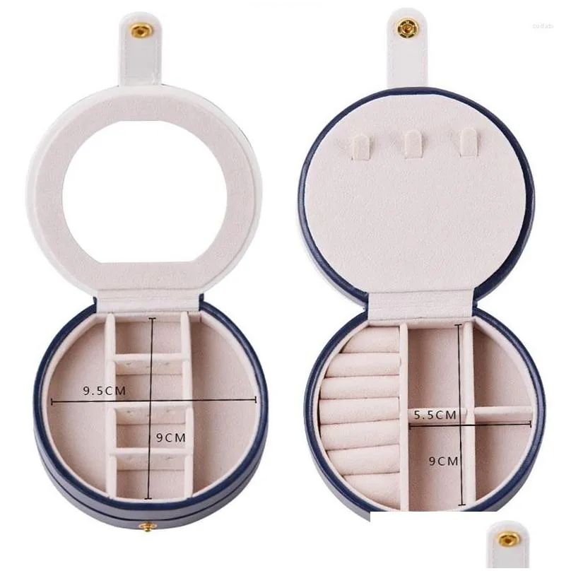 jewelry pouches round portable organizer princess european style korean mini small luxury simple earring storage box 2022