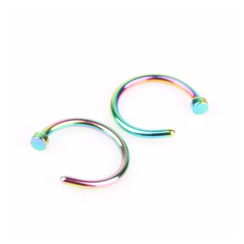 316l stainless steel nose rings body piercing jewelry fashion women open hoop nose rings earring studs non piercing rings