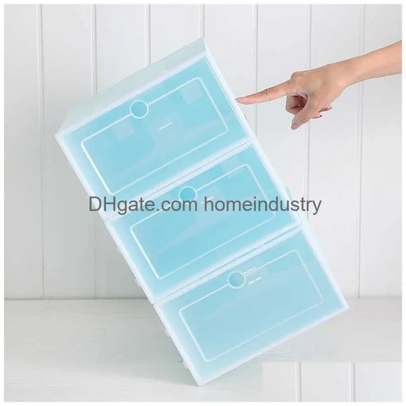 thickened transparent shoe box household plastic storage artifact simple multilayer cabinet rack assembly japanese style dustproof