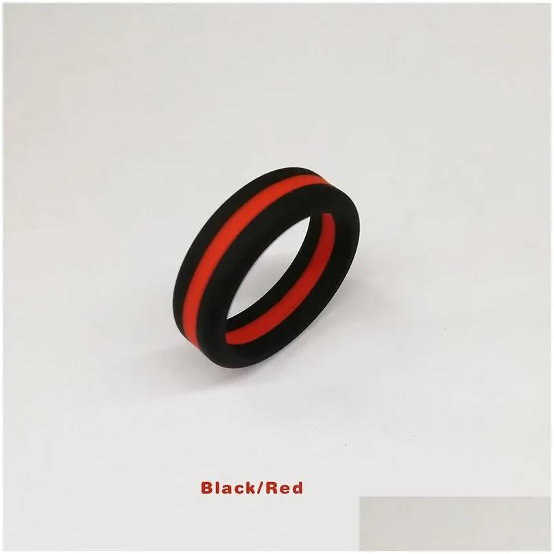 fashion womens two tone silicone rings three layers tire silicone rubber flexible ring for ladies fashion wedding engagement jewelry