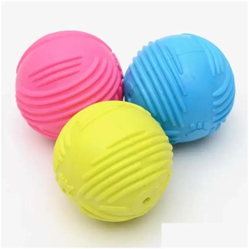 sublimation footprint rubber dog ball toys bite resistant chew toy for small dogs puppy game play squeak interactive