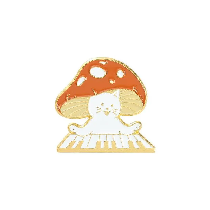 cats concert lapel pin mushroom enamel badges womens anime brooches on backpack mini hijab pins cute decorative badges brooch