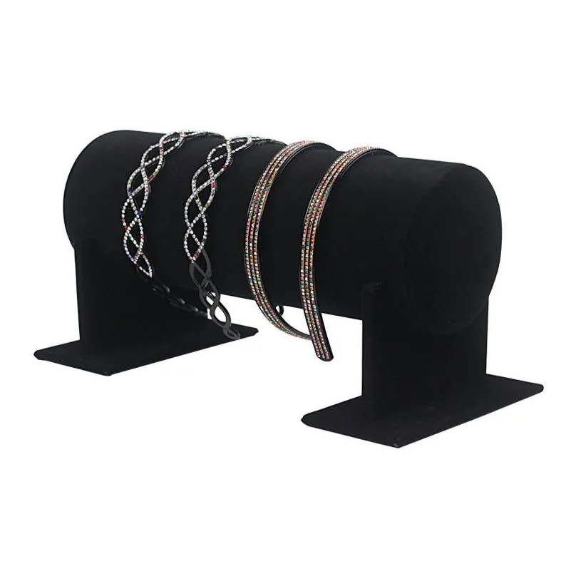 jewelry pouches 30cm velvet/pu leather bracelet bangle necklace display stand holder watch organizer tbar rack portable