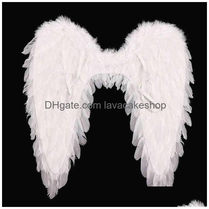 angel feather wings halloween christmas decoration party props stage performance show scene layout angel wings black red white y220610