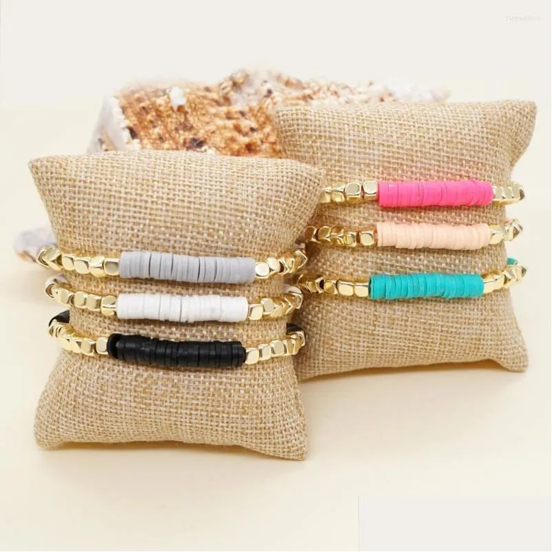 charm bracelets go2boho accessories clay pendant simple bangle beads glass gold color beaded bracelet for women fashion jewelry gift