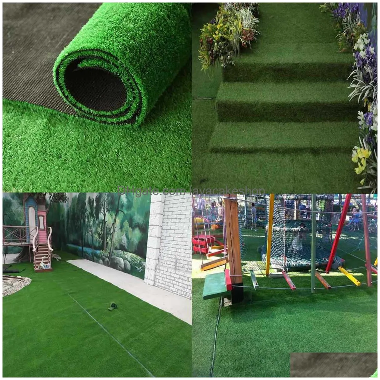 artificial lawn grass green turf carpets garden ornament diy craft artificial fake grass mat for wedding party decoration y0914