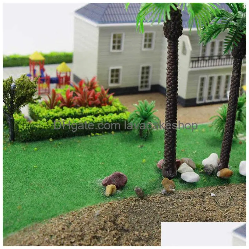 thin artificial lawns landscape grass mat for model train not adhesive paper lawn fake turf decoration garden accessories y0914