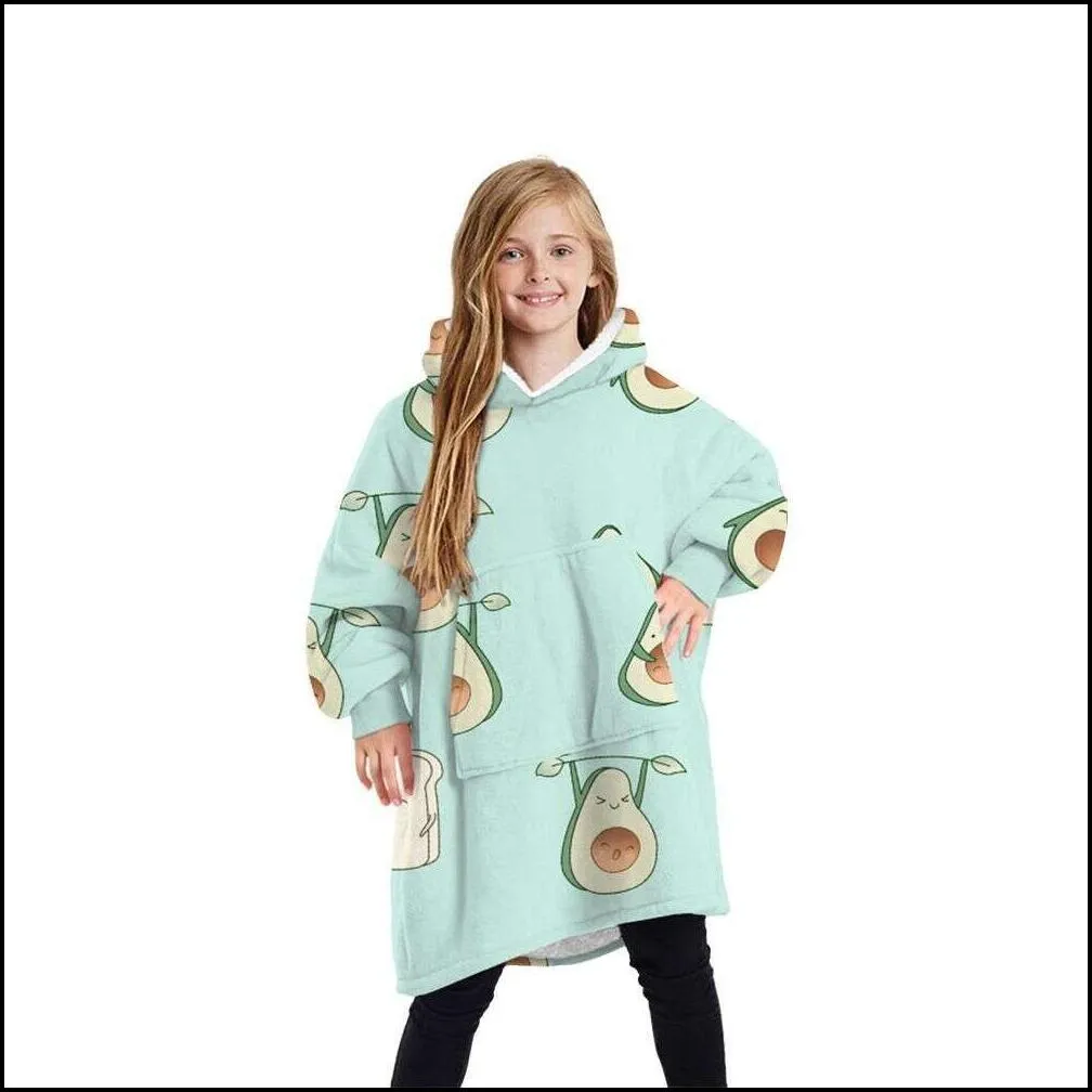 winter blanket sweatshirts super soft warm hoodies for kids teens youths oversized sherpa hooded wearable blankets with sleeve