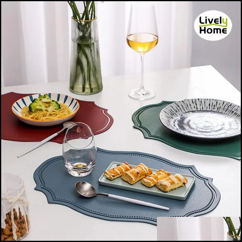 mats pads leather placemat dining table mat coaster individual tablecloth dish cup plate tableware pad modern nordic kitchen accessories
