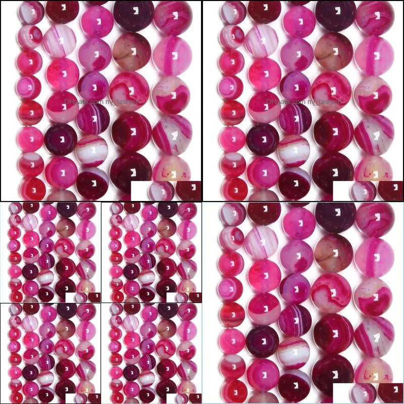8mm natural stone banded magenta lace agates round loose beads 4 6 8 10 12mm pick size for jewelry making