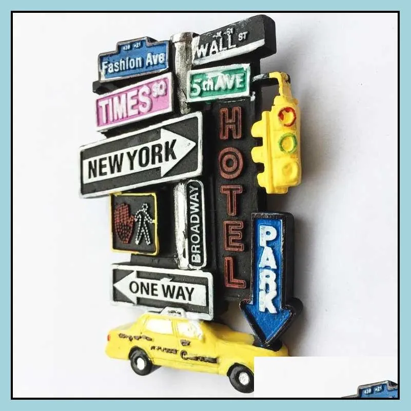 usa originality 3d streetscape fridge magnets tourism souvenir refrigerator magnetic sticker collection gift 220718