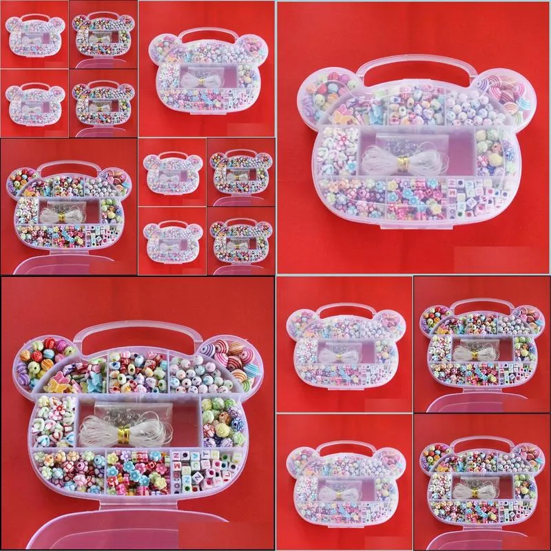new plastic acrylic beads fun for kids diy bracelet necklace loom beads kit pvc family set