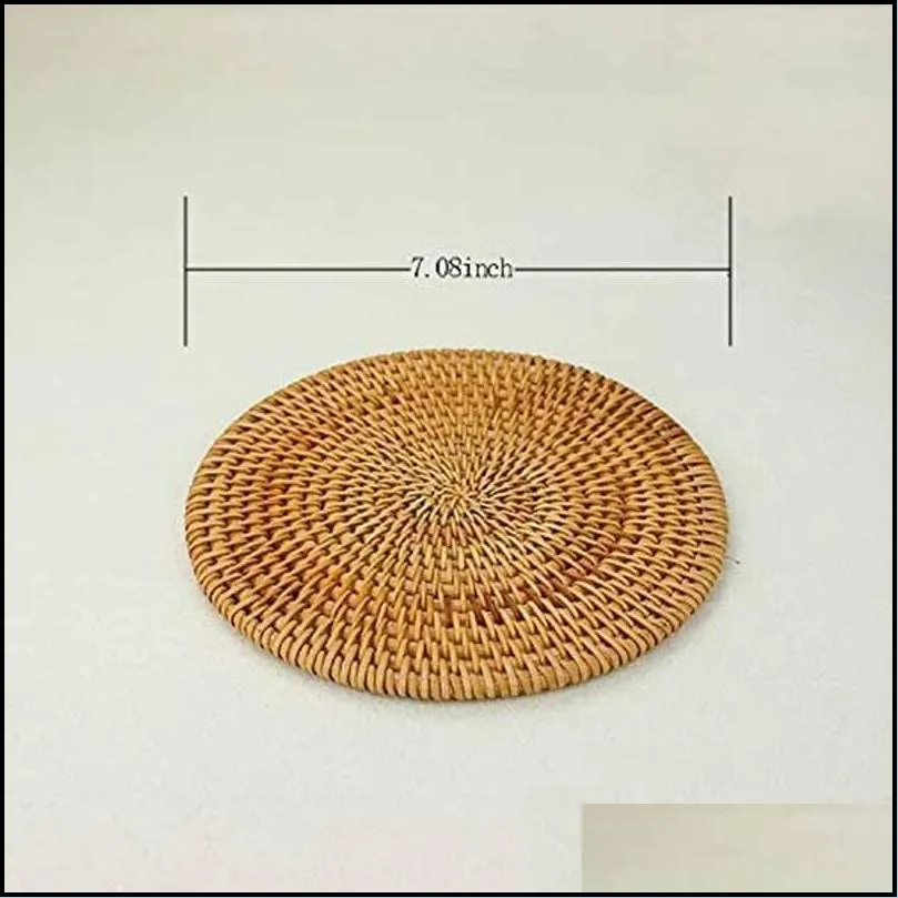 mats pads 4 pcs rattan trivets for dishesinsulated pads durable pot holder for table heat resistant mats for kitchen 220920
