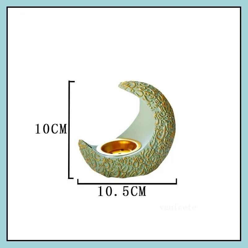 ramadan decorative moon resin candle holders classical elegant european desktop decorative incense burner t2i53352