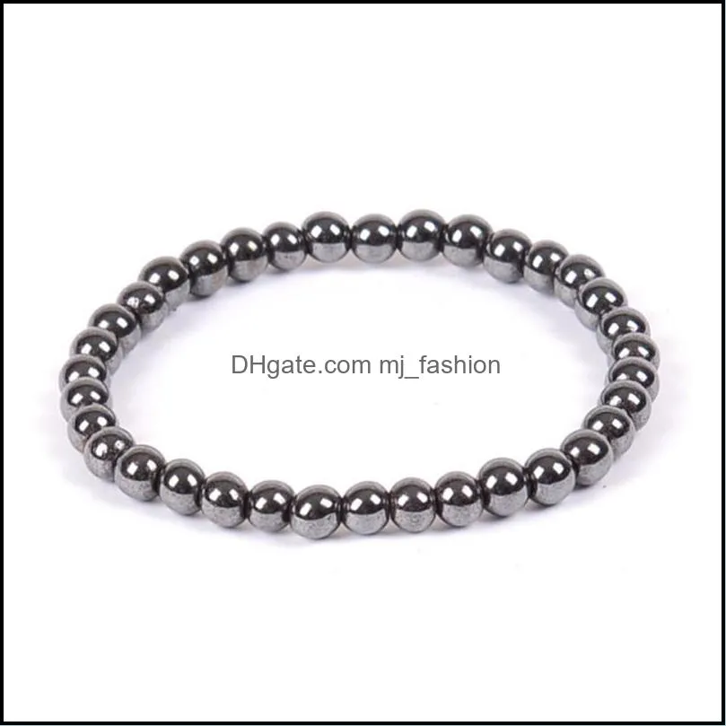 high grade 6 8 10 black magnetic hematite stone therapy beads bracelet for men bangles jewelry gift