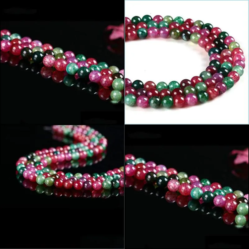 8mm high quality natural stone tourmaline beads round loose beads 4mm 6mm 8mm 10mm 12mm for diy necklace bracelet jewelry making