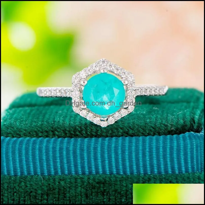 cluster rings paraiba tourmaline gemstone ring for women solid 925 sterling silver japanese stone wedding brides gift size 10cluster
