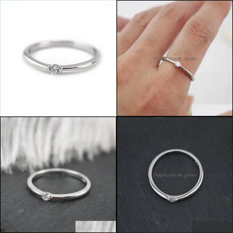 cluster rings sterling silver simple plain cz dainty band ring women a3539cluster brit22