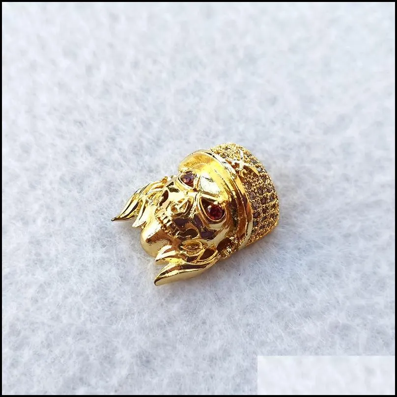 jewelry connector pendant charms micro pave cz pirate skull head bead charms for diy bracelet jewelry making ct489