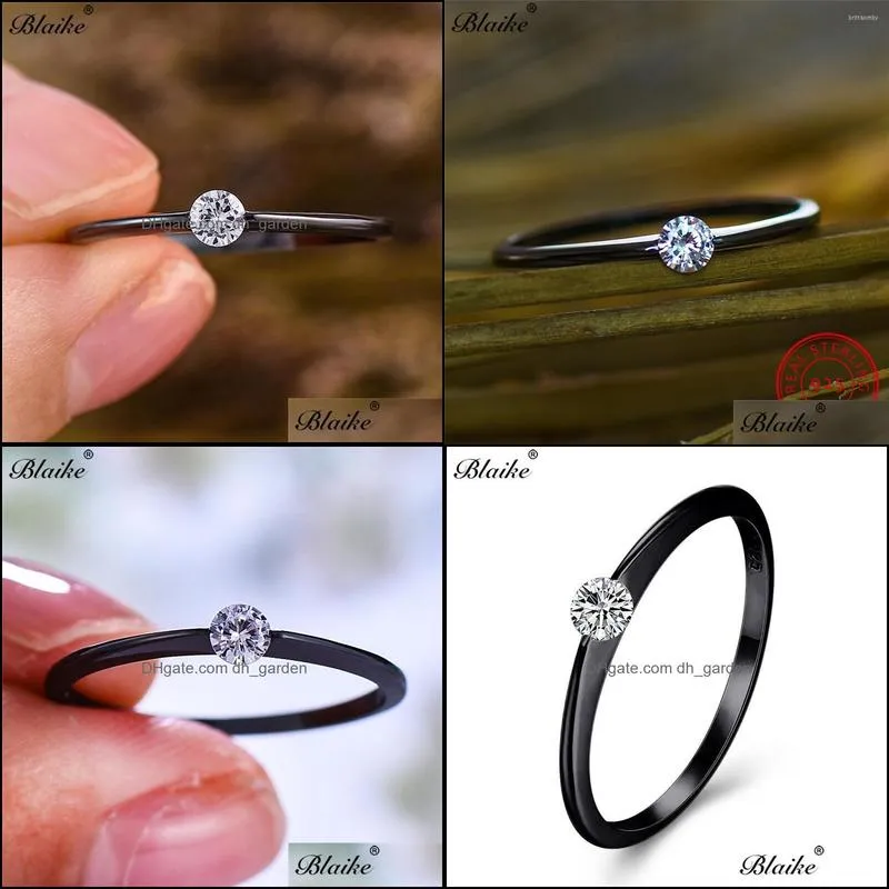 cluster rings blaike 925 sterling silver for women single zircon wedding bands minimalist small stone thin ring dainty black finger