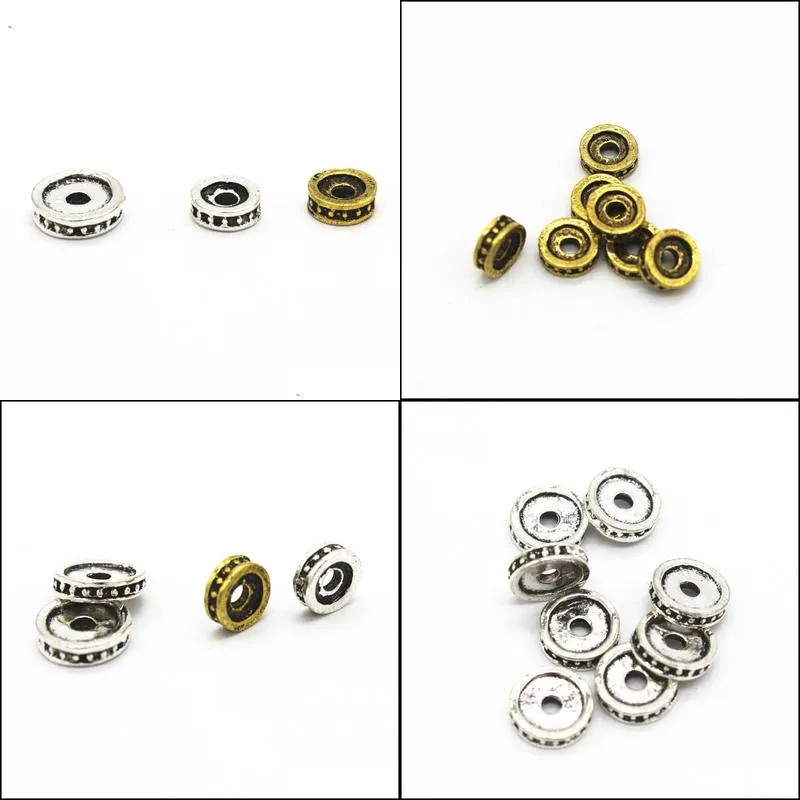 vintage alloy antique silver/antique gold spacer beads flat beads nepal buddha beads diy jewelry accessories 6mm/8mm/10mm/12mm