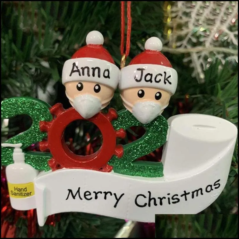 2020 quarantine christmas decoration gift personalized hanging pendants pandemic social party distancing santa claus ornament
