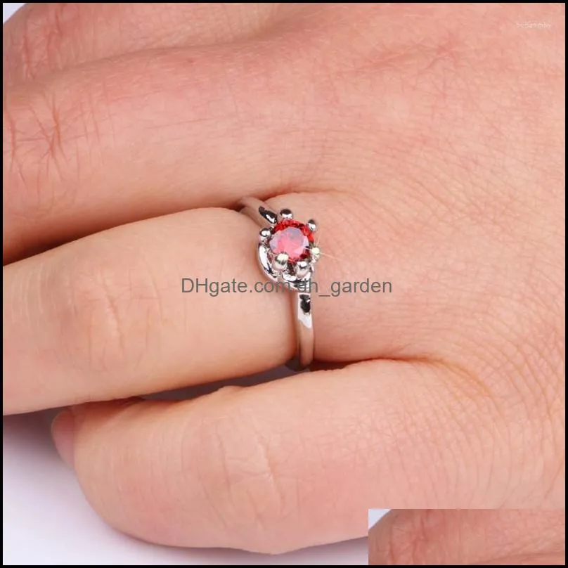 cluster rings hgflyxu random 2pcs silver color crystal zircon finger for women accessories fashion jewelry birthday gift