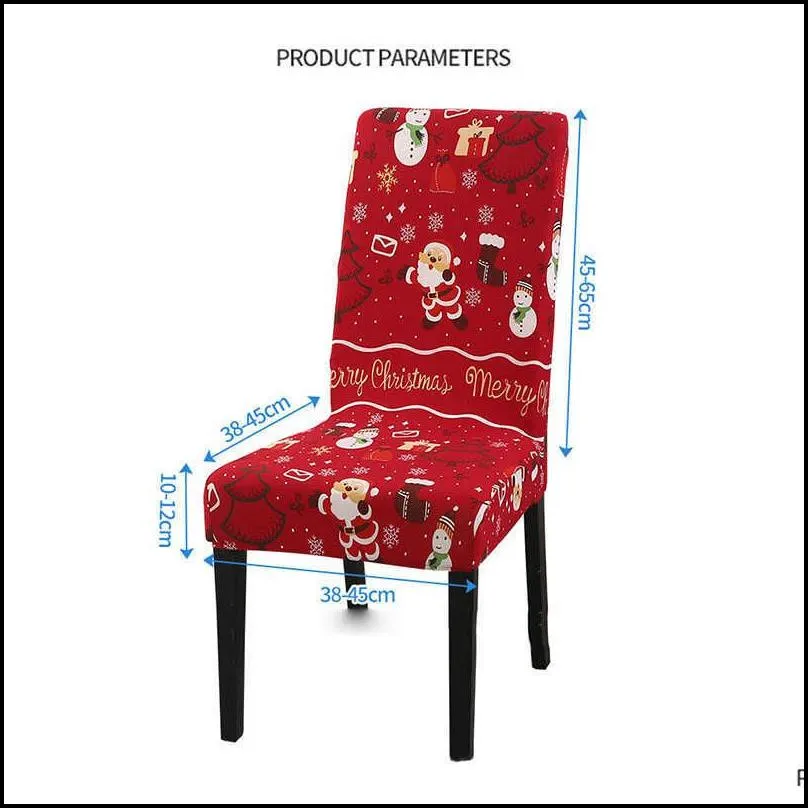 christmas polyester stretch allinclusive chair cover with high backrest dirtresistant dustproof removable home hotel decoration