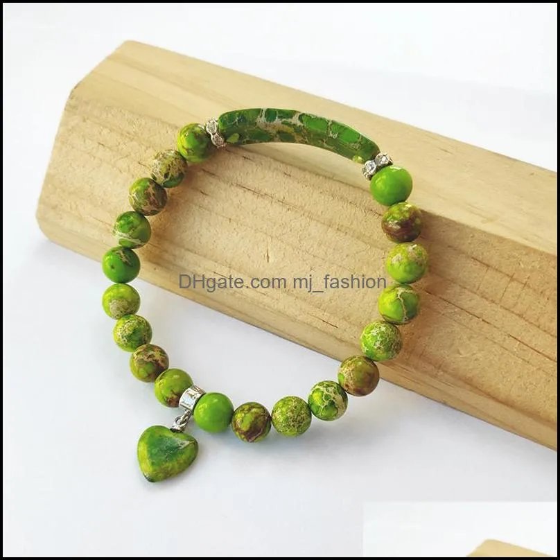 new design high quality imperial stone jewelry sea sediment imperial beads stretch energy yoga gift bracelets bg293
