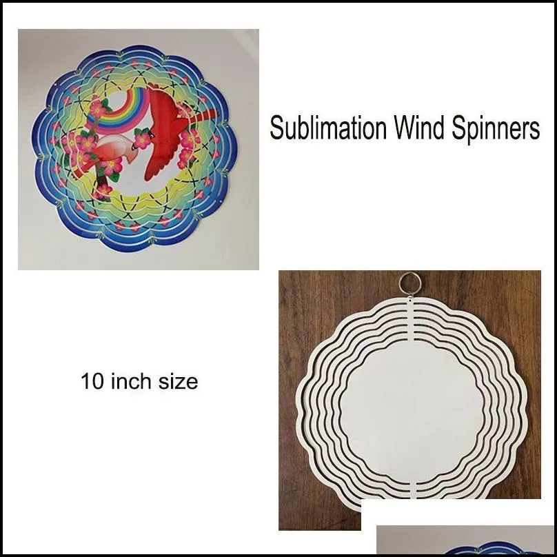 8 inch blank sublimation wind spinner christmas decorations metal painting metal ornament double sides diy party supplies