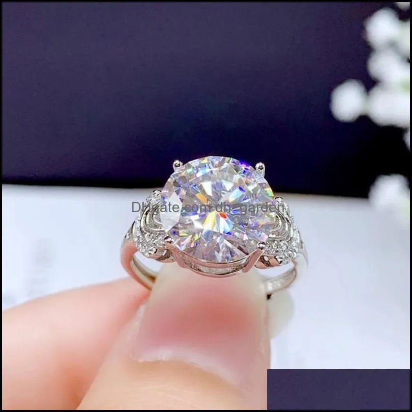 cluster rings 5ct moissanite 925 silver fashion design strong fire color diamond high hardnesscluster brit22