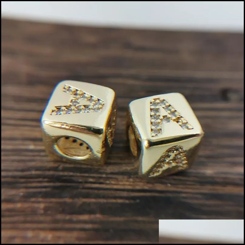 9mm new initials letter spacer beads pave cz letter cube beads fit bracelet/necklace making fashion charm letter jewelry supplies