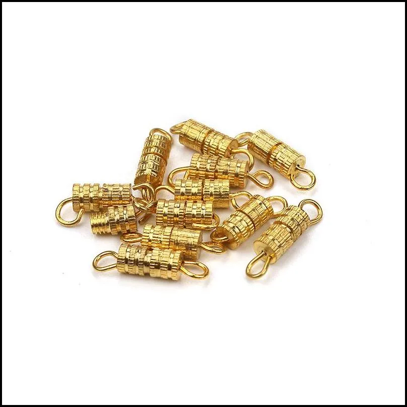 10pcs/lot diy jewelry accessories gold silver rhodium plated screw clasps buckle suitable for bracelet necklace