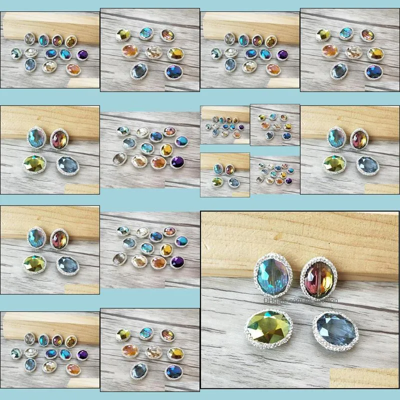 10pcs/lots multicolour faceted crystal glass loose beads pave rhinestone spacer connector beads jewelry finding bd359